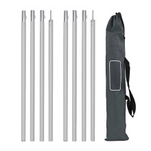(Aluminum pole silver) Aluminum Alloy Tent Rod Set Heavy Duty Camping Accessories for Various Sized Tents