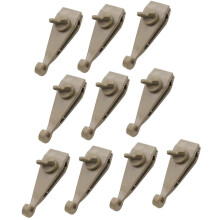 (Khaki, 3.5cmx10.5cmx4cm) JiaWei 10 piezas Clips Durable Ligero Lámparas Tent Clamps for Yard Hiking Outdoor