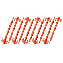(orange) 10Pcs Heavy Duty Plastic Tent Pegs Camping Rain Tarps Garden Awning Outdoor Black