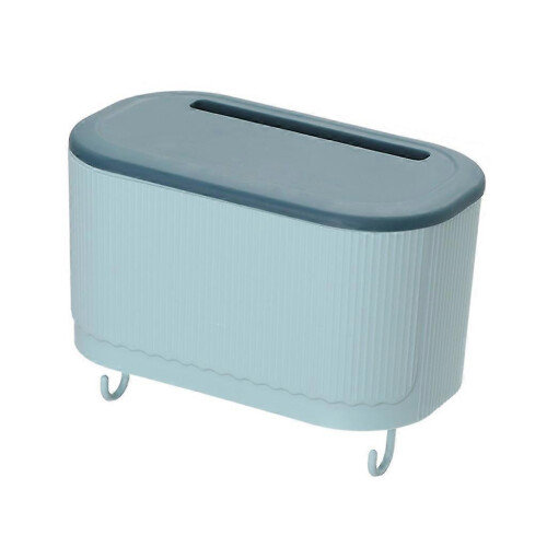(Light blue, large) PP Wall-Mounted Tissue Storage Rack Load-Bearing Adhesive Light Blue Small