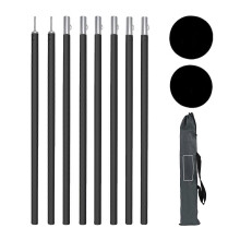 (Black 2 ball heads) Aluminum Alloy Tent Rod Set Heavy Duty Camping Accessories for Various Sized Tents