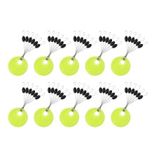 (Olive XL) 10Pcs Pêche en caoutchouc Bobber Perles Arrêts de remplacement Flotteurs Cylindre Ovale Perles d'espace