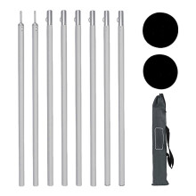 (Silver 2 ball heads) Aluminum Alloy Tent Rod Set Heavy Duty Camping Accessories for Various Sized Tents
