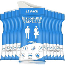 (Blue 12) Disposable Urine Bag 12/24 PCS 800ML Portable Urinal & Vomit Bags Travel Camping Unisex
