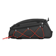 (Red) Hard Shell Bike Seat Bag Waterproof Rear Rack Saddle Pouch Reflective Strips Black