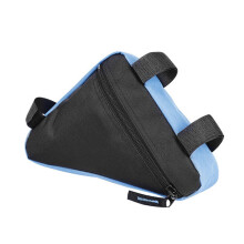 (Black blue) Waterproof Top Tube Front Frame Bag Triple Corner Pannier Cycling Holder Pouch Black Blue