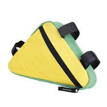 (yellow green) Waterproof Top Tube Front Frame Bag Triple Corner Pannier Cycling Holder Pouch Black Blue