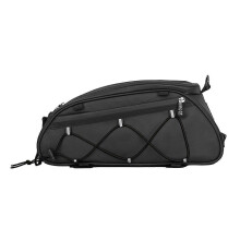 (Black) Hard Shell Bike Seat Bag Waterproof Rear Rack Saddle Pouch Reflective Strips Black