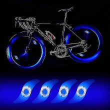 (Blue) 4-Pack LED Bicycle Wheel Lights Waterproof 3 Flash Modes for Adult and Kids Bikes Red