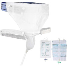 (Men Type) Silicone Urine Collector Kit 3 Types 2 Urine Bags for Men Women Elderly