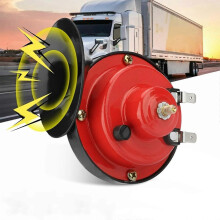 (Red 12V, 1pc) 300DB Train Horns 12V/24V Waterproof Electric Snail Horn for Car Motorcycle Truck Boat
