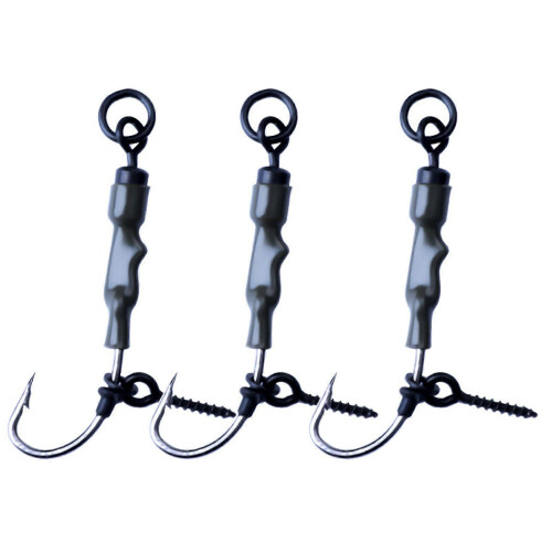 (2) Carp Rig Hook Bent Shank Inverted Bottom Fishing Hook mit Float und Perlen Bait