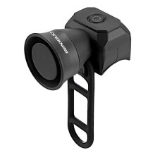 (Battery Type Black) 120dB Waterproof USB Rechargeable E-Bike Horn 5 Light Modes Safe Cycling Commuting Night