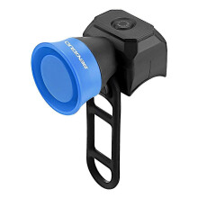 (Battery Type Blue) 120dB Waterproof USB Rechargeable E-Bike Horn 5 Light Modes Safe Cycling Commuting Night