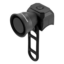 (Rechargeable Black) 120dB Waterproof USB Rechargeable E-Bike Horn 5 Light Modes Safe Cycling Commuting Night