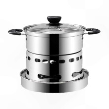 (A) Portable Stainless Steel Cooker No Power Needed Compact Easy Carry Indoor Outdoor