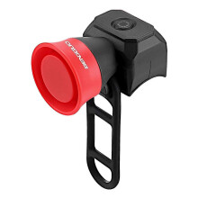 (Battery Type Red) 120dB Waterproof USB Rechargeable E-Bike Horn 5 Light Modes Safe Cycling Commuting Night
