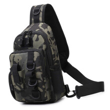(Dark Night) Fishing Sling Pack Tackle Chest Pack Shoulder Bag for Fishing Hiking Hunting Army Green