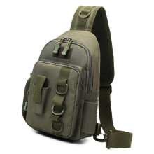 (Army Green) Fishing Sling Pack Tackle Chest Pack Shoulder Bag for Fishing Hiking Hunting Army Green