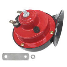 (Red 24V, 1pc) 300DB Train Horns 12V/24V Waterproof Electric Snail Horn for Car Motorcycle Truck Boat