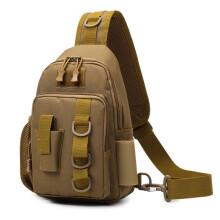 (Khaki) Fishing Sling Pack Tackle Chest Pack Shoulder Bag for Fishing Hiking Hunting Army Green