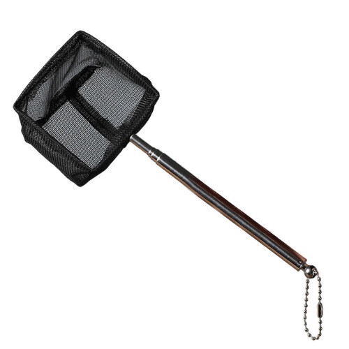 (black square trumpet) Extendable Telescopic Fish Landing Net with Telescoping Rod Handle Multicolor