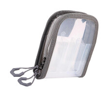 (Light Grey) Clear 6-Compartment Squid Jig Lure Hook Case 2-Way Zipper Portable Fishing Bag Green
