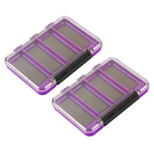 (Purple 4 grids) Multicolor Shock Resistant Tackle Box for Lures 2 Magnetic Locking Framework Top Compartment