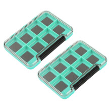 (Green 8 grids) Multicolor Shock Resistant Tackle Box for Lures 2 Magnetic Locking Framework Top Compartment