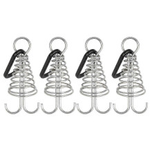 (Black) 4Pcs Stainless Steel Adjustable Spring Deck Anchors Pegs for Board Gap Fixing