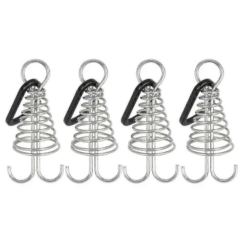 (Black) 4Pcs Edelstahl Einstellbare Feder Deck Anker Pegs für Board Gap Fixing