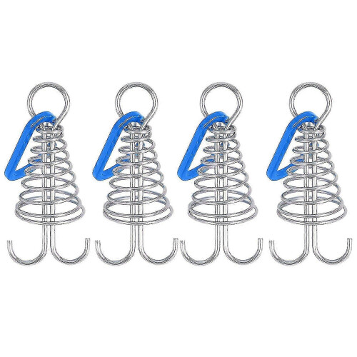 (Blue) 4Pcs Stainless Steel Adjustable Spring Deck Anchors Pegs for Board Gap Fixing