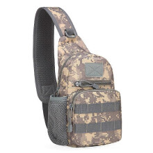 (ACU, 20L and below) Outdoor Cycling Shoulder Bag Portable Fishing Tool Crossbody Sports Water Bottle Chest Bag