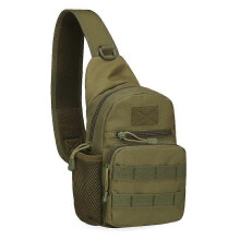 (military green, 20L and below) Outdoor Cycling Shoulder Bag Portable Fishing Tool Crossbody Sports Water Bottle Chest Bag