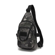 (Black python pattern, 20L and below) Outdoor Cycling Shoulder Bag Portable Fishing Tool Crossbody Sports Water Bottle Chest Bag