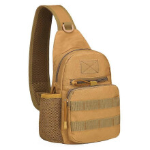 (muddy color, 20L and below) Outdoor Cycling Shoulder Bag Portable Fishing Tool Crossbody Sports Water Bottle Chest Bag