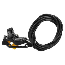 (Black & yellow, B) NUTT 4-Piston Oil Disc Brake for KUGOO KuKirin G4 Max F160/R140 Left Front Oil Hose