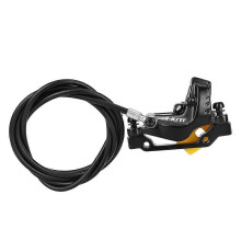 (Black & yellow, A) NUTT 4-Piston Oil Disc Brake for KUGOO KuKirin G4 Max F160/R140 Left Front Oil Hose