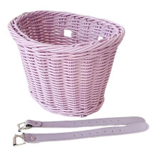 (Light Purple) Gran capacidad de carga fuerte de la cesta de la bicicleta fácil instalación de la imitación de mano