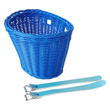 (Blue) Gran capacidad de carga fuerte de la cesta de la bicicleta fácil instalación de la imitación de mano