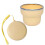 (Beige) Portable Folding Silicone Coffee Cup Reusable Camping Hiking Easy Clean 1