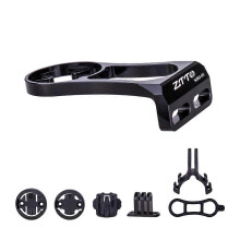 (Black) ZTTO 25-26mm Bike Computer Mount para Garmin Cateye Bryton GoPro Light Holder Bar Ext