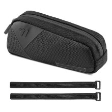 (Black, Black) WEST BIKING YP0707414 3D Embossing PU Leather Waterproof Top Tube & Frame Bag