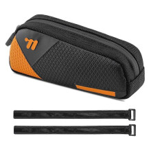 (Multicolor, Black Orange) WEST BIKING YP0707414 3D Embossing PU Leather Waterproof Top Tube & Frame Bag