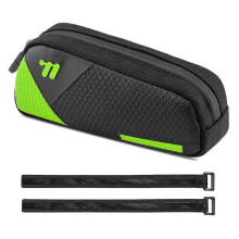 (Multicolor, Black Green) WEST BIKING YP0707414 3D Embossing PU Leather Waterproof Top Tube & Frame Bag