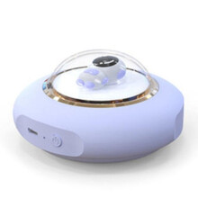 (Purple) Astronaut Luminous Flying Saucer Hand Warmer Power Bank Rechargeable