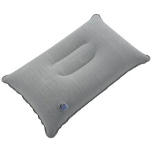 3X Outdoor Portable Folding Air Inflatable Pillow Double Sided Flocking Cushion Light Grey