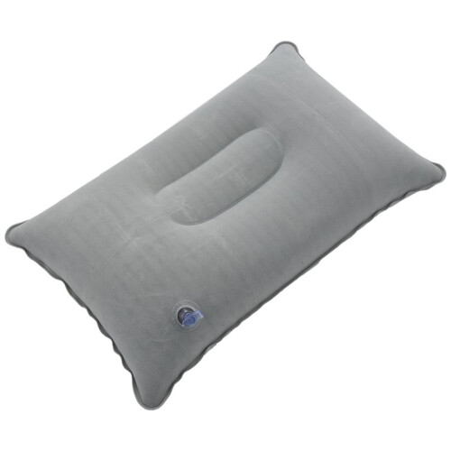 3X Outdoor Portable Folding Air Inflatable Pillow Double Sided Flocking Cushion Light Grey