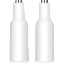 Automatic Gravity Salt and Pepper Grinder, Electric Ceramic Core Mills for Kitchen Seasoning, Black and Stainless Steel