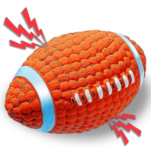Squeaky Rugby Dog Toy, Bounce and Fetch Ball for Medium and Large Dogs, Durable Chew Toy